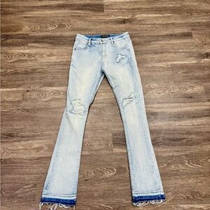 Pheelings Distressed Light Wash Skinny Jeans Size 32 Stretch